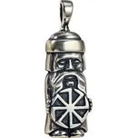 Drakkaria DOMOVOJ, Slovanský Dědek Hospodaříček, kolovrat, stříbrný přívěsek, Ag 925, 9 g