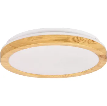 LED stropní svítidlo Gandava 29 cm bílo-dřevěné moderní do obýváku a ložnice
