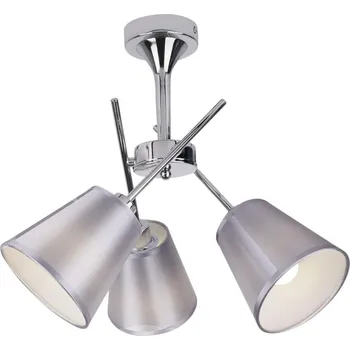 Moderní závěsné svítidlo Vox chrom textilní, 3 světla, do obýváku a ložnice