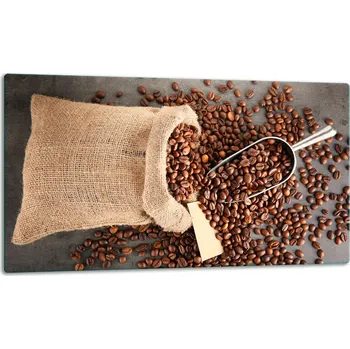 Kuchyňské prkénko SKLENĚNÁ DESKA NA KRAJENÍ / OCHRANNÁ DESKA NA SPORÁK 52x30 KÁVA