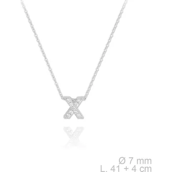 Náhrdelník Stříbrný náhrdelník s písmenem "X" se Zirkony Ag 925/1000