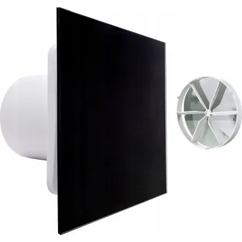 Domácí ventilátor Koupelnový ventilátor Vents group 125 mm s hygrostatem a časovačem, černý sklo