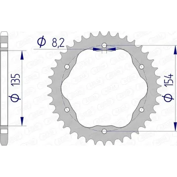 Nářadí na motocykly Hliníková zadní rozeta AFAM 51804 - 520 51804-38