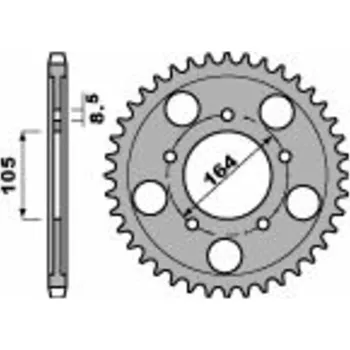 Nářadí na motocykly Ocelová standardní zadní řetězová kola PBR 4557 - 525 4557 48 C45