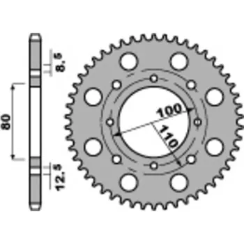 Nářadí na motocykly Ocelová standardní zadní řetězová kola PBR 819 - 520 819.41.C45
