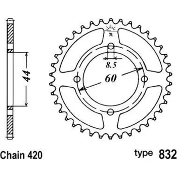 Nářadí na motocykly B1 Ocelové standardní zadní kolo - 420 JBL420S00B