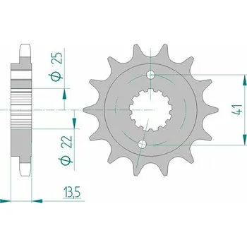 Nářadí na motocykly Ocelová standardní přední řetězová kola AFAM 20507 - 525 20507-15