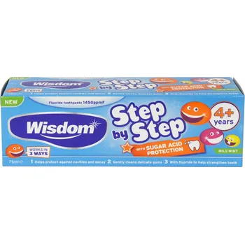 zubní pasta Zubní pasta pro děti 4+ Wisdom Cavity & Enamel s fluorem 75 Ml