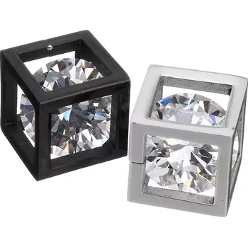 Přívěsek Přívěsek z chirurgické oceli - Zircon Cube - Barva Černá