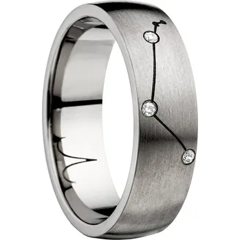 Prsten SWEPOL Titanový prsten ZODIAC, znamení beran - velikost 62 - ZOD-C01-62