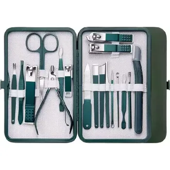 Sada na manikúru i pedikúru 18ks v zeleném pouzdře