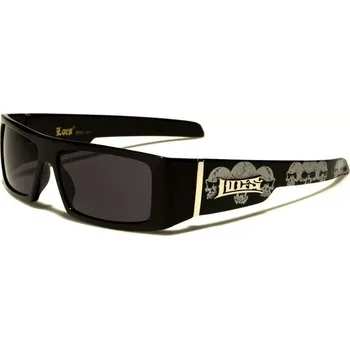 LOCS SKULL PATTERN sluneční brýle Černé s lebkou