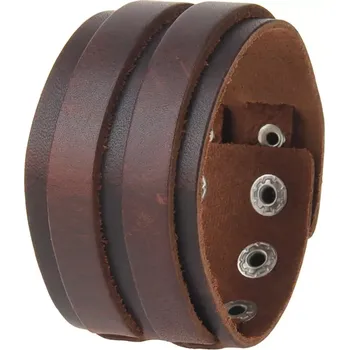 Náramek Kožený náramek Vilintas Hnědý 21 cm