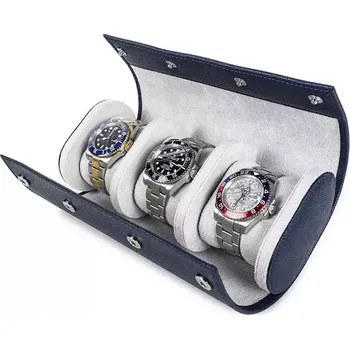 Box na hodinky Contacts® Kožené pouzdro na 3 hodinky Saffiano Modré