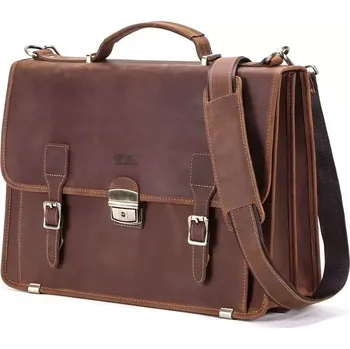 Contacts® pánská kožená aktovka Martial Hnědá