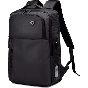 Městský batoh Golden Wolf sportovní batoh s USB Harald Černý 20L