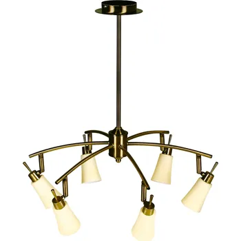 Kroton moderní zlatý závěsný lustr do obýváku a ložnice 6x sklo CANDELLUX