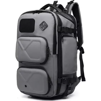 Městský batoh Ozuko cestovní turistický batoh s USB + zámek Legrand Šedý 23l