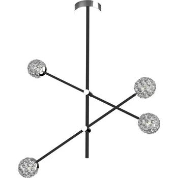 Závěsné svítidlo Paksos moderní LED černé skleněné do obýváku s nastavitelnou výškou 57 cm