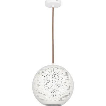 Závěsné svítidlo koule Bene 25 bílá kovová, nastavitelná, do obýváku a kuchyně, industriální