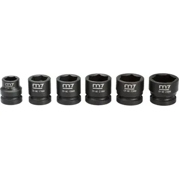 6-dílná sada hlavic Mighty Seven M7 MA-42006M - 1/2", 13/17/19/21/22/24mm