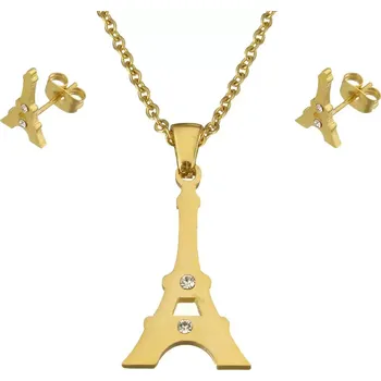 Souprava šperků Souprava šperků z chirurgické oceli Eiffelovka Zlatý
