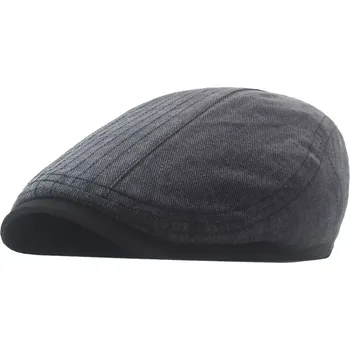 Čepice Pánská plochá džínová čepice bekovka Toimi Šedá