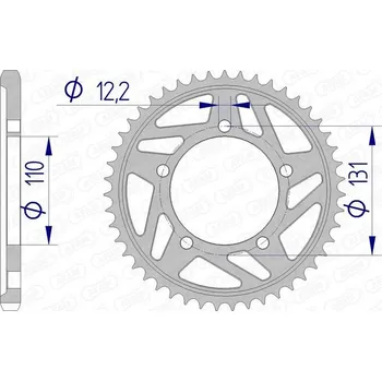 Nářadí na motocykly Hliníková zadní rozeta AFAM 165800 - 525 165800-46