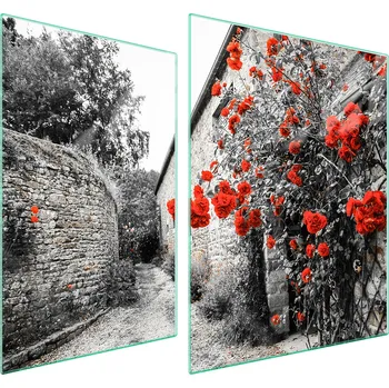 Obraz Skleněná ochranná deska na sporák 70x52 Růže