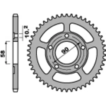 Nářadí na motocykly PBR Ocelová standardní zadní řetězová kola 281 - 520 281.38.C45