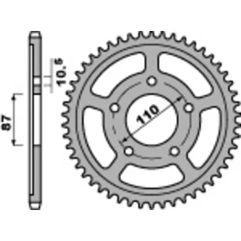 Nářadí na motocykly Ocelová standardní zadní řetězová kola PBR 828 - 525 828.47.C45
