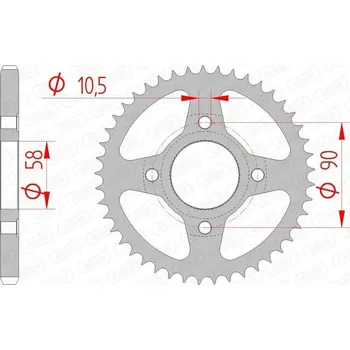Nářadí na motocykly Ocelové standardní zadní kolo AFAM 10223 - 428 10223-39