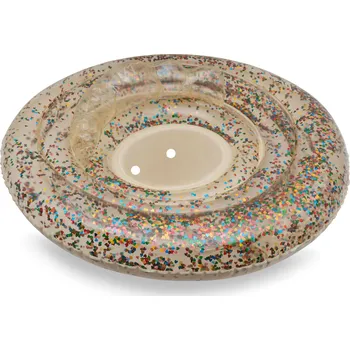 Nafukovací kruh Konges Slojd - Baby kruh do vody - Multi Heart Transparent