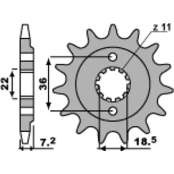Nářadí na motocykly Ocelová standardní přední řetězová kola PBR 2067 - 520 2067.14.18NC