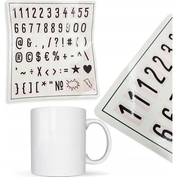samolepka SAMOLEPKY ČÍSLICE A INTERPUNKČNÍ ZNAMÉNKA PRO DEKORACI HRNKŮ DIY