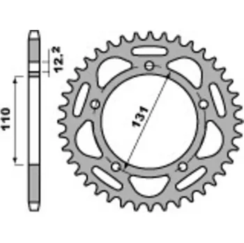 Nářadí na motocykly PBR Racing Hliníková ultralehká zadní eloxovaná řetězová kola 4586 - 520 4586.47.LD
