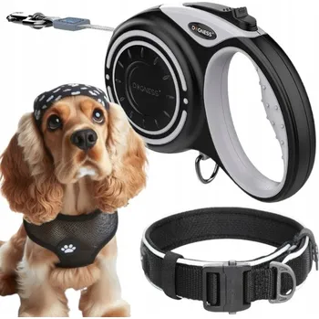 Vodítko pro psa VODÍTKO PRO PSA automatická Svinovací páska DOGNESS 4 m do 20 kg + obojek M