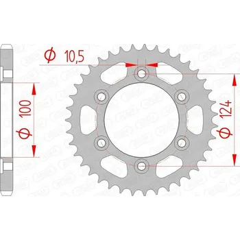 Nářadí na motocykly Ocelové standardní zadní kolo AFAM 50609 - 525 50609-38