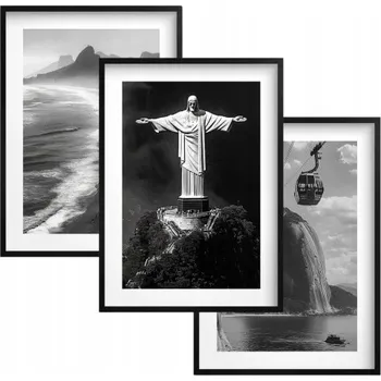 Obraz Obrazy Plakáty Černobílé na zeď s rámy Město Rio de Janeiro