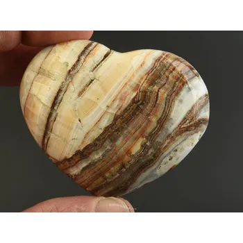 Sběratelství Pruhovaný aragonit leštěné srdce 133g