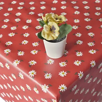ubrus PVC ubrusovina - Kytičky - červená