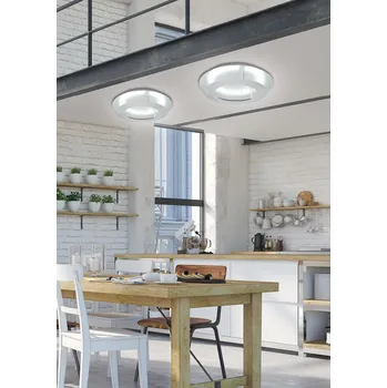 Stropní LED svítidlo Merle 40 cm stříbrné moderní do obýváku, kuchyně a ložnice