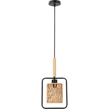 Dekorativní svítidlo CANDELLUX Závěsné svítidlo Crown černé 1x40W E27 stínidlo béžové barvy