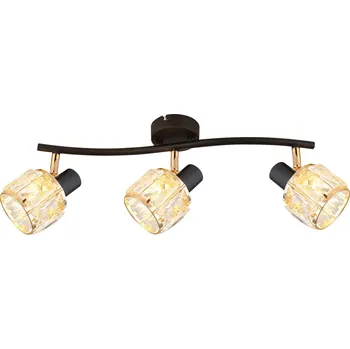 Moderní stropní lustr Dubai 3bodový černý křišťálový do obýváku a jídelny