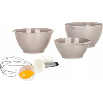 MISKY MISEK 3 ks NA ŠLEHÁNÍ MÍCHÁNÍ MÍSA salátová mísa NA ÚLOŽIŠTĚNÍ JÍDLA