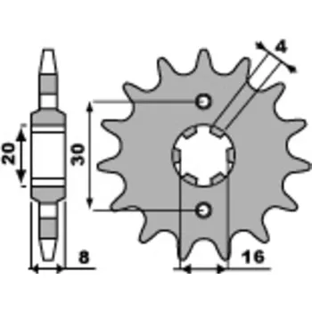 Nářadí na motocykly Ocelová standardní přední řetězová kola PBR 718 - 520 718.12.18NC