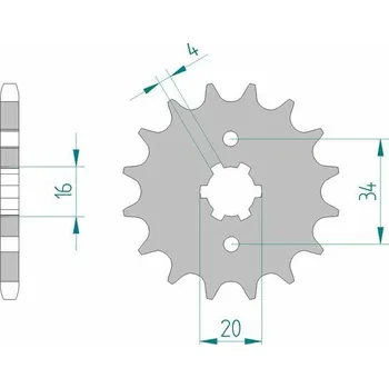 Nářadí na motocykly Ocelová standardní přední řetězová kola AFAM 21200 - 428 21200-15