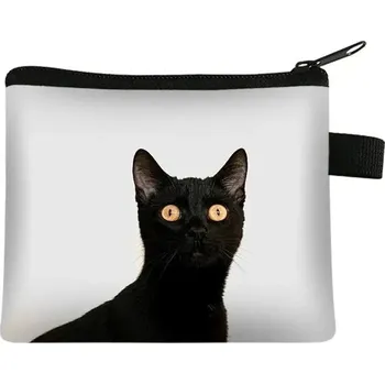 Peněženka Malá dámská peněženka s kočičím motivem | organizér na mince - 4