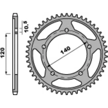 Nářadí na motocykly Ocelová standardní zadní řetězová kola PBR 4398 - 525 4398.41.C45