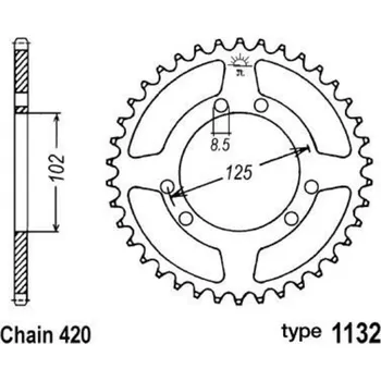 Nářadí na motocykly B1 Ocelové standardní zadní kolo - 420 JBM450S00B